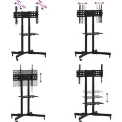 vidaXL TV-standaard wielen 32-70 inch scherm 40 kg Max VESA 600x400 mm