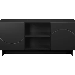 vidaXL TV-standaard 90 x 34,5 x 40 cm Zwart Bewerkt hout