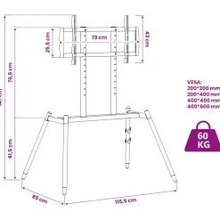 vidaXL Tv-statief voor 37-86 Inch Screen Max VESA 400x600mm 60 kg