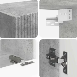 vidaXL TV Wandkast Set 4 st Beton Grijs Bewerkt hout