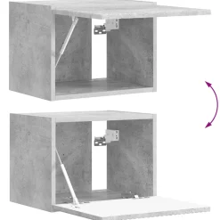 vidaXL TV Wandkast Set 4 st Beton Grijs Bewerkt hout