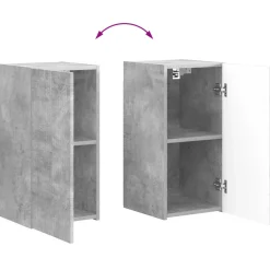 vidaXL TV Wandkast Set 4 st Beton Grijs Bewerkt hout