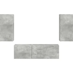 vidaXL TV Wandkast Set 4 st Beton Grijs Bewerkt hout