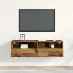 vidaXL TV Wandkast 100 x 30 x 30 cm Oud hout Bewerkt hout