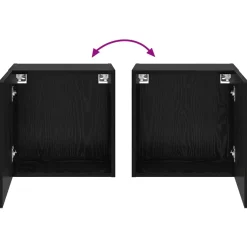vidaXL TV Wandkast 40,5x30x40cm Zwart Eiken Bewerkt hout