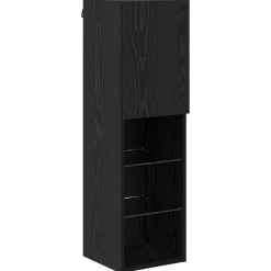 vidaXL TV-wandmeubel 4 st Zwart Eiken Bewerkt hout