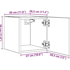 vidaXL Tv-wandmeubel 30,5x30x30 cm sonoma eikenkleurig
