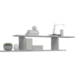 vidaXL Tv-wandschap 125x18x23 cm bewerkt hout betongrijs