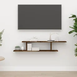 vidaXL Tv-wandschap 125x18x23 cm bewerkt hout gerookt eikenkleurig
