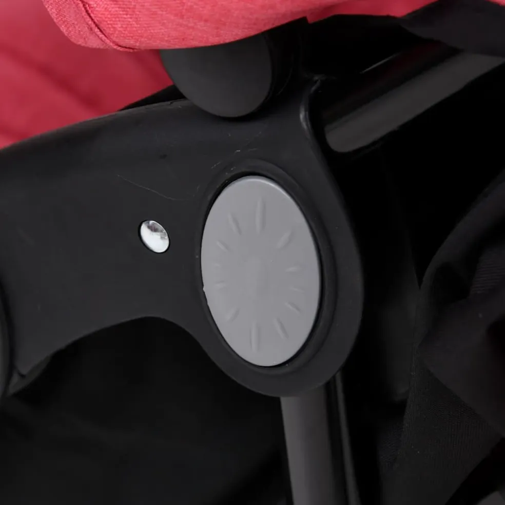vidaXL Tweelingkinderwagen staal rood