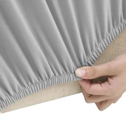 vidaXL Tweezitsbankhoes stretch polyester jersey grijs
