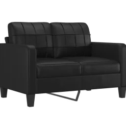 vidaXL Tweezitsbank met sierkussens 120 cm kunstleer zwart
