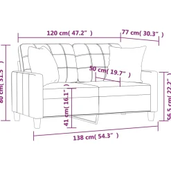 vidaXL Tweezitsbank met sierkussens 120 cm kunstleer zwart