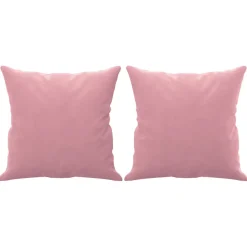 vidaXL Tweezitsbank met sierkussens 120 cm fluweel roze