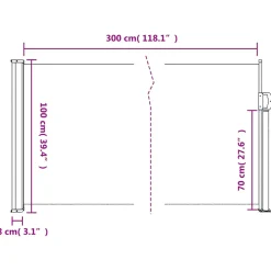 vidaXL Uitschuifbaar zijluifel antraciet 100x300 cm