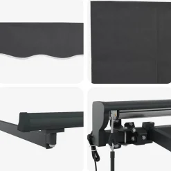 vidaXL Uitschuifbare luifel Antraciet 400 × 300 cm