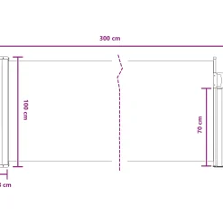 vidaXL Uittrekbaar Zijscherm 300 x 100 cm Polyester Rechthoekig