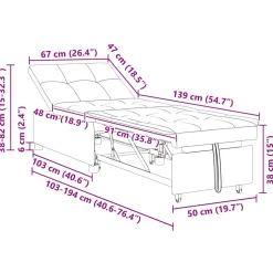 vidaXL Uittrekbare Slaapbank Crème 194 x 50 x 82 cm Stof