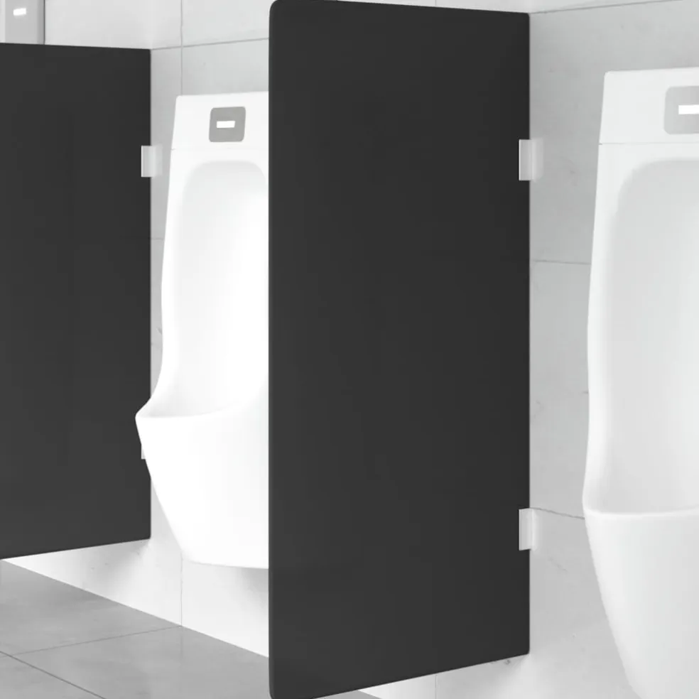 vidaXL Urinoirschot wandgemonteerd 90x40 cm gehard glas zwart