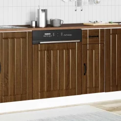 vidaXL Vaatwaspaneel Lucca bewerkt hout bruin eikenkleur