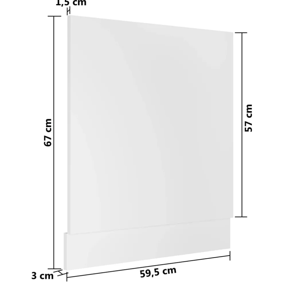 vidaXL Vaatwasserpaneel Lyon 59,5x3x67 cm bewerkt hout wit
