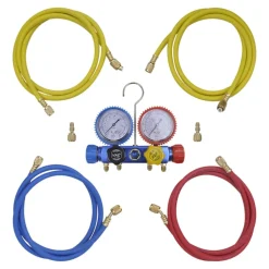 vidaXL Vacuümpomp 1-traps met 4-voudige manometerset