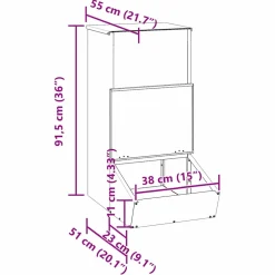 vidaXL Varkensvoeder Zwart 55 x 38 x 76 cm 20 kg Koudgewalst Staal