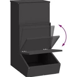 vidaXL Varkensvoeder Zwart 55 x 38 x 76 cm 20 kg Koudgewalst Staal