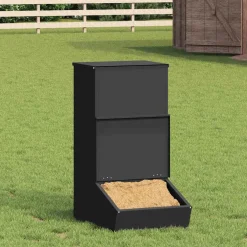 vidaXL Varkensvoeder Zwart 55 x 38 x 76 cm 20 kg Koudgewalst Staal
