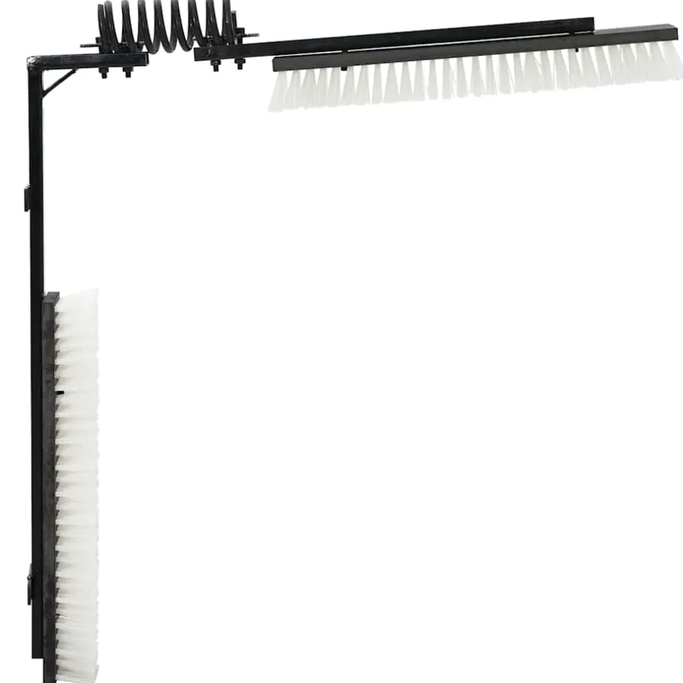 vidaXL Vee borstels Verstelbaar Zwart en Wit 84 x 10 x 91 cm PVC