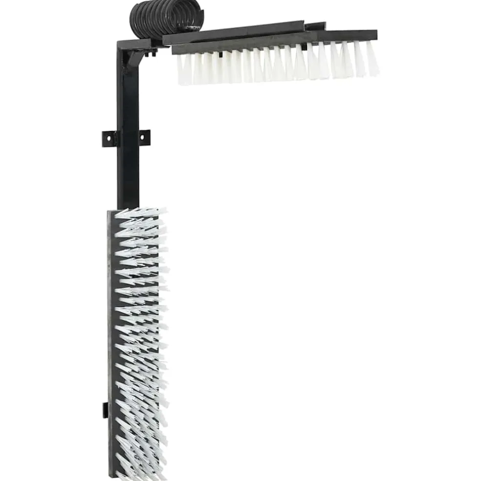 vidaXL Vee borstels Verstelbaar Zwart en Wit 84 x 10 x 91 cm PVC