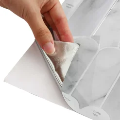 vidaXL Veer Tegel 10 st Grijs Marmer 30 x 30 cm Polyurethaan en PET