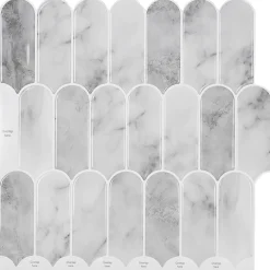 vidaXL Veer Tegel 10 st Grijs Marmer 30 x 30 cm Polyurethaan en PET