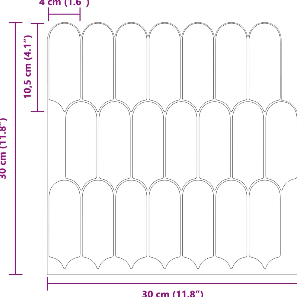vidaXL Veer Tegel 10 st Roze 30 x 30 cm Polyurethaan en PET