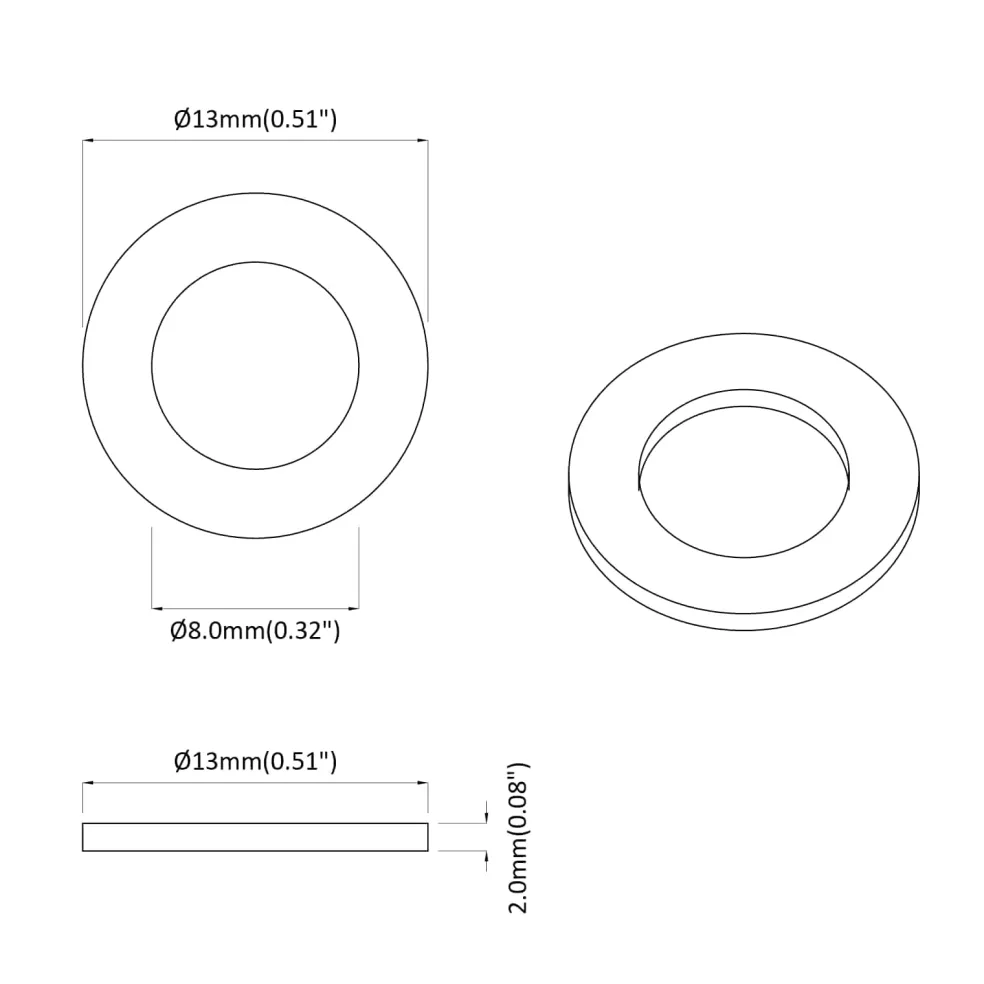 vidaXL Veer Washer 2 st Wit 13 x 1 mm IJzer