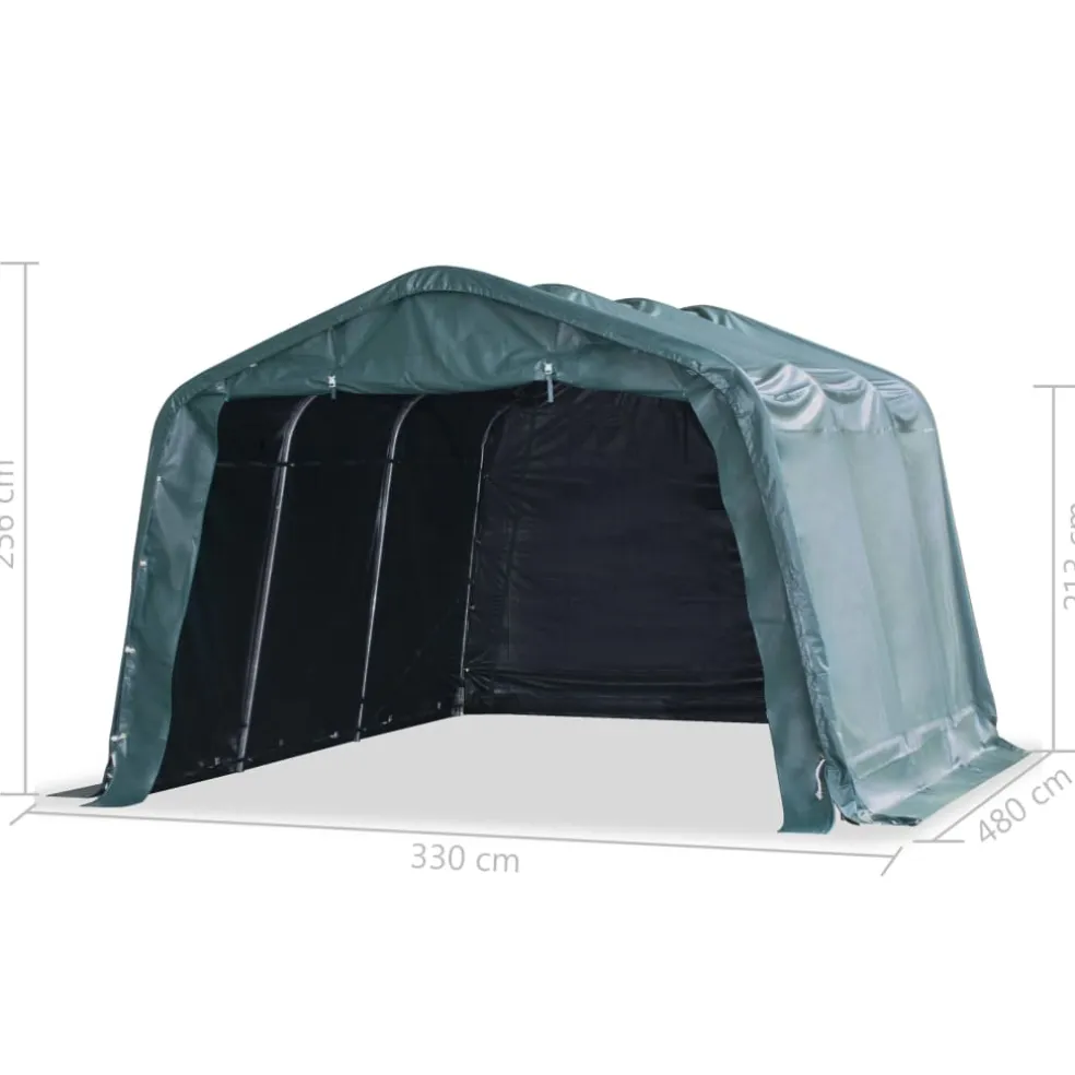 vidaXL Veetent verwijderbaar 550 g/m² 3,3x4,8 m PVC donkergroen