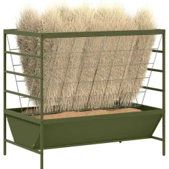 vidaXL Vee voeder Olijfgroen 100 x 60 x 90 cm 15 kg Koudgewalst Staal