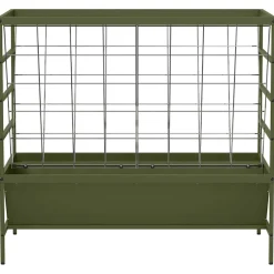 vidaXL Vee voeder Olijfgroen 100 x 60 x 90 cm 15 kg Koudgewalst Staal