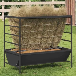 vidaXL Vee voeder Zwart 100 x 60 x 90 cm 15 kg Koudgewalst Staal
