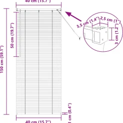 vidaXL Venetiaanse jaloezie Zwart 150 x 40 cm 25 mm PVC