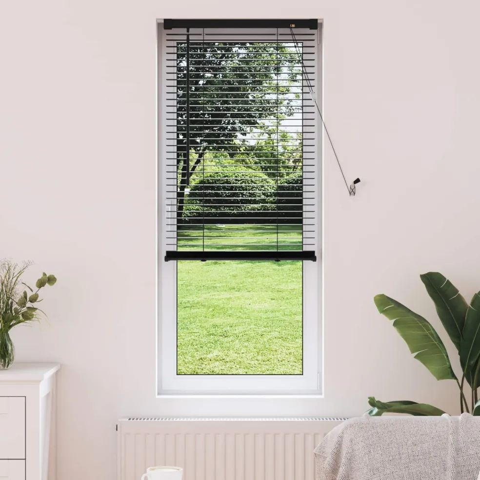 vidaXL Venetiaanse jaloezie Zwart 150 x 40 cm 25 mm PVC