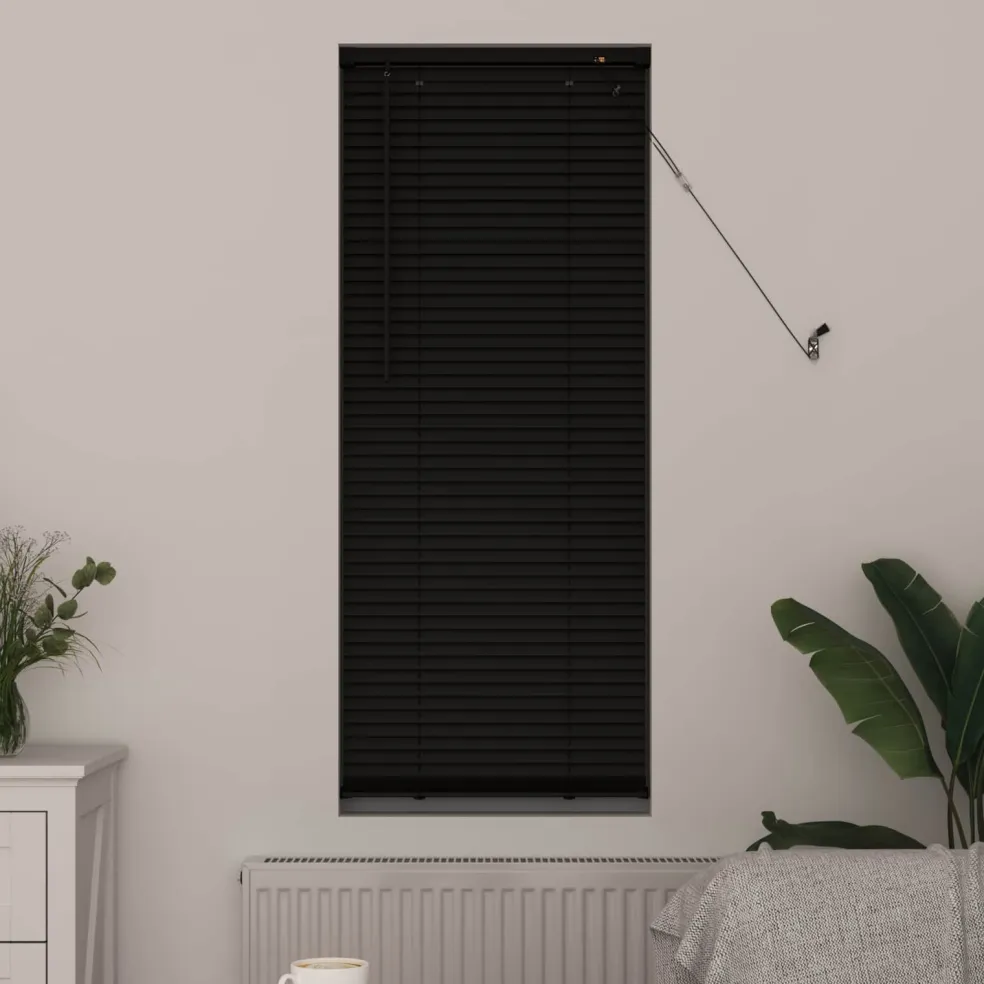 vidaXL Venetiaanse jaloezie Zwart 150 x 40 cm 25 mm PVC