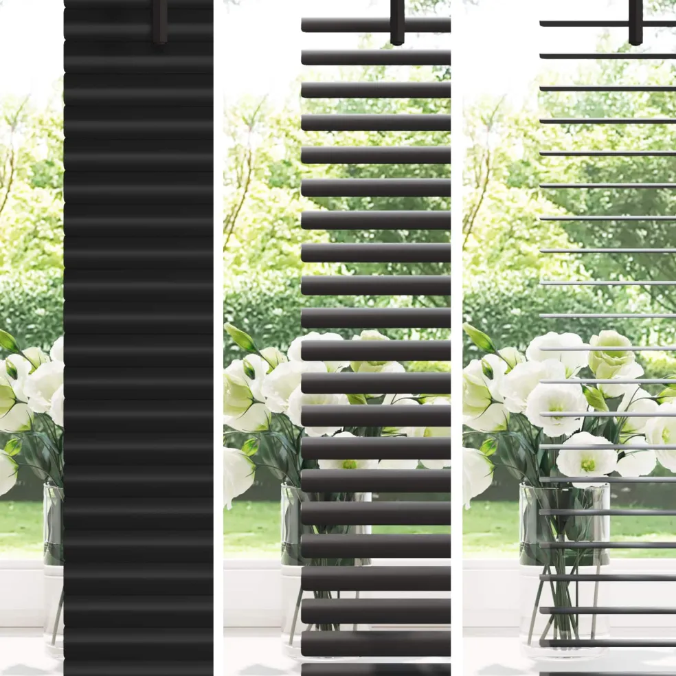 vidaXL Venetiaanse jaloezie Zwart 150 x 40 cm 25 mm PVC