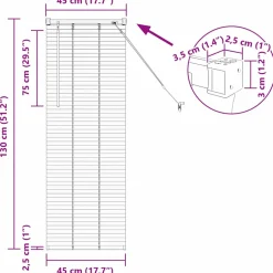 vidaXL Venetiaanse jaloezie Zwart 130 x 45 cm 25 mm Aluminium