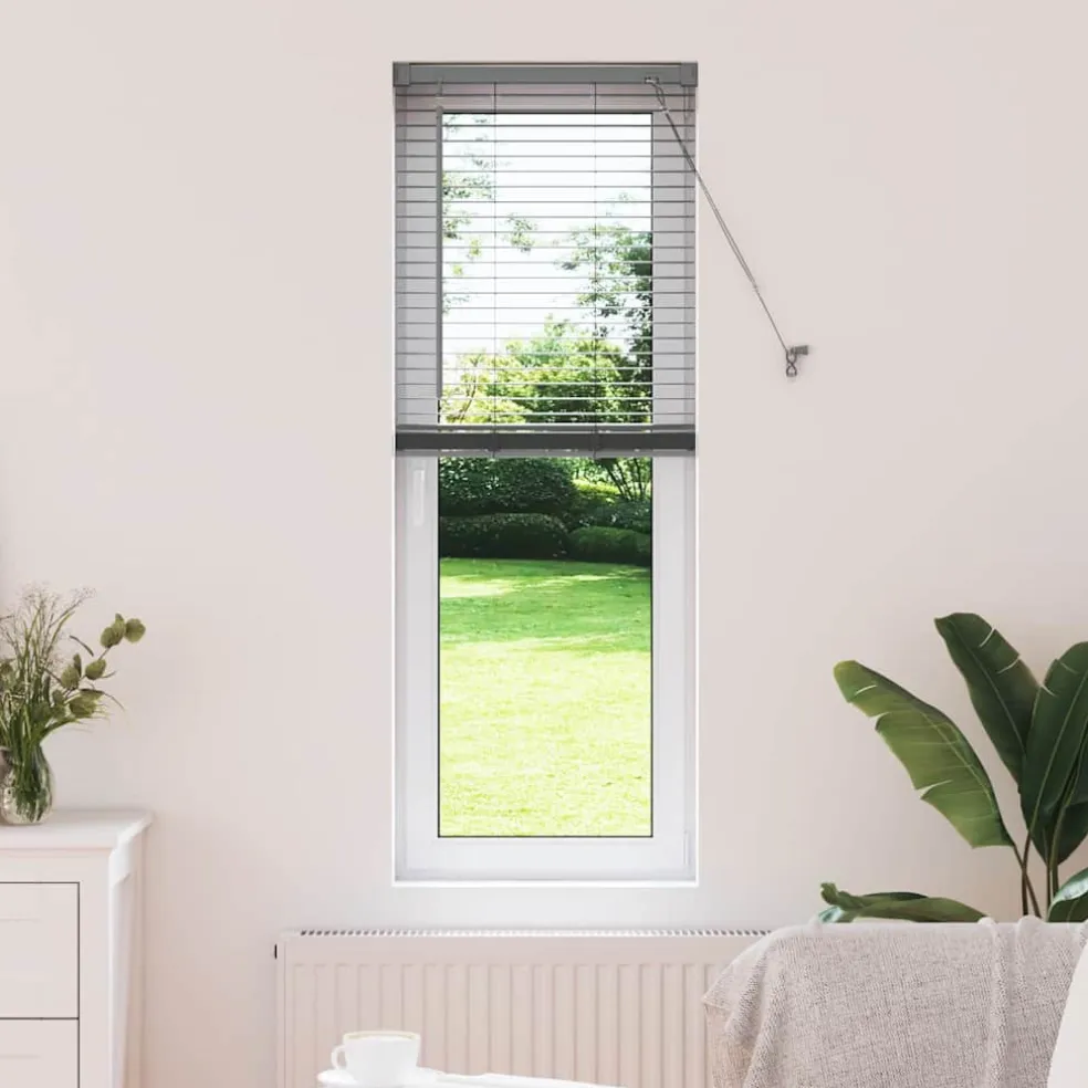 vidaXL Venetiaanse jaloezie Donkergrijs 130 x 40 cm 25 mm Aluminium