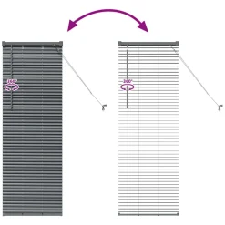 vidaXL Venetiaanse jaloezie Donkergrijs 130 x 40 cm 25 mm Aluminium