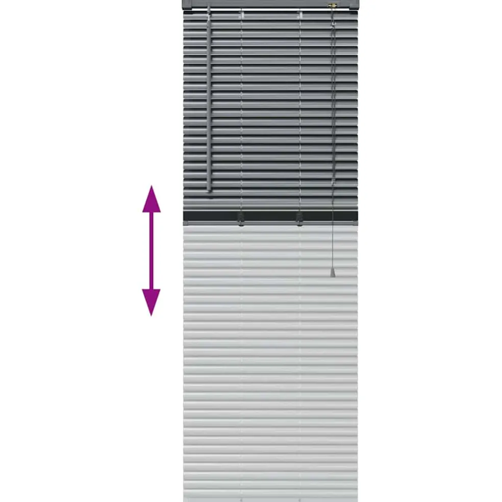 vidaXL Venetiaanse jaloezie Donkergrijs 130 x 40 cm 25 mm Aluminium