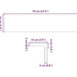 vidaXL Vensterbanken 2 st 70x15x2 cm massief eikenhout lichtbruin