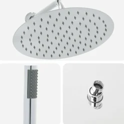 vidaXL Verborgen Douche Systeem (Rond) zilver RVS 201