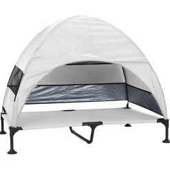 vidaXL Verhoogd Hondenbed 127 x 81 x 108 cm Stof en Staal Zilvergrijs